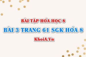 Bài 3 trang 61 SGK Hóa 8: Phản ứng hóa học, phương trình hóa học, định luật bảo toàn khối lượng